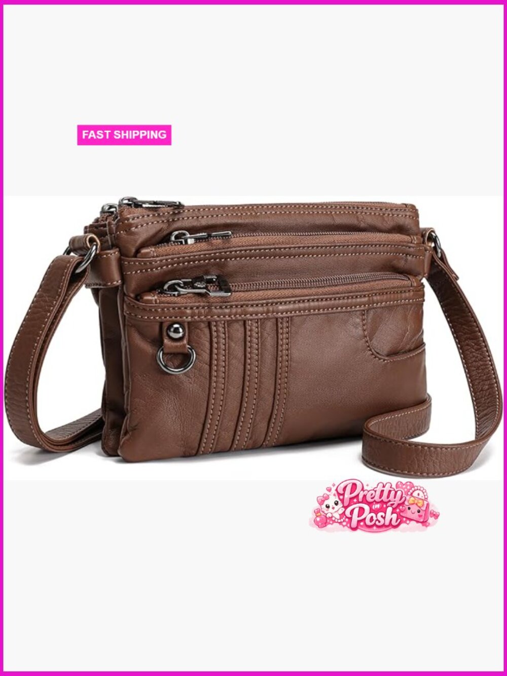 Multiple Pockets Small Crossbody Purse Cell Phone Purse Shoulder Bag Faux